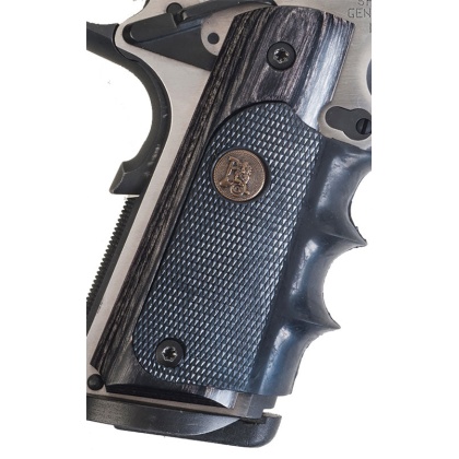 Pachmayr Laminated Wood Grips - 1911 Charcoal Silvertone