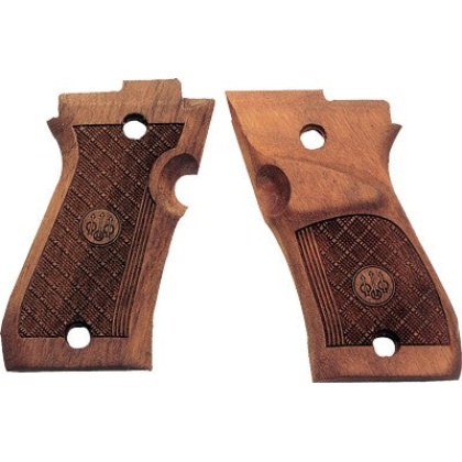 Beretta 87 Target Grips Wood - Right Handed Walnut Checkered