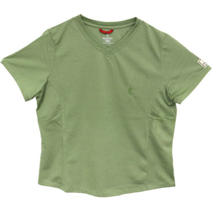 Bg Women\'s Ss V-neck Perfrmnce - T-shirt Large Leaf Green<